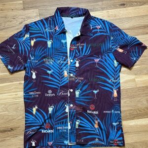 Tropical Alcohol Multicolor Graphic Short Sleeve Collared Shirt Men’s M